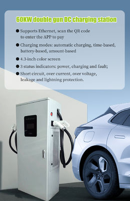 60 kW Doppelanschluss Gleichstrom-Ausgangsstrom Fußboden montierte schnelle elektrische Ladestation